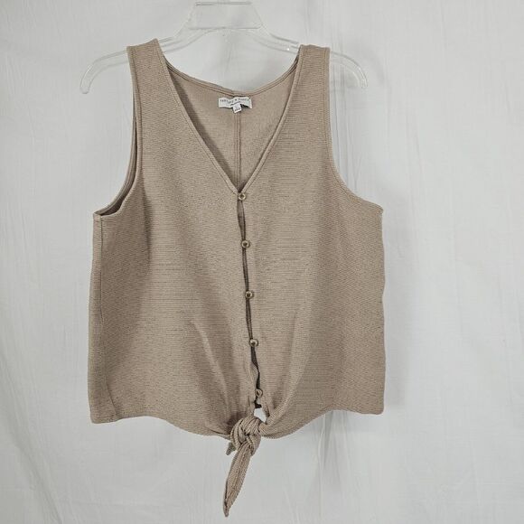 Madewell Texture & Thread Button Front Tie Tank Telluride Stone Size XL - Picture 2 of 7